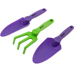Набор садового инструмента, пластиковый, гелевые рукоятки, 3 предмета, NYLON SOFT// Palisad 63021