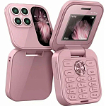 Телефон МИНИ i17 PRO mini розовый+ЛАПКА