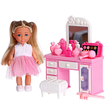 Кукла малышка Lyna Парикмахер с набором мебели и аксессуарами, МИКС