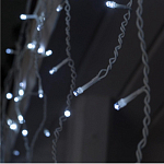 Гирлянда «Бахрома» 3×0.6 м, IP44, УМС, белая нить, 160 LED, свечение белое, 220 В 1080174