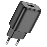 Сетевое ЗУ 1USB 3A HOCO C134A Solid, черный, microUSB