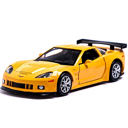 Машина металлическая Chevrolet CORVETTE C6-R, 1:32, открываются двери, инерция, цвет жёлтый
