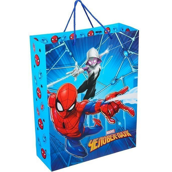 Пакет подарочный "С днем рождения!", Человек-паук, 31х40х11,5 см   7153503