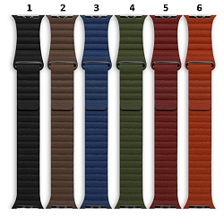 Силиконовый ремешок ISA для Apple Watch 38mm PU Leather