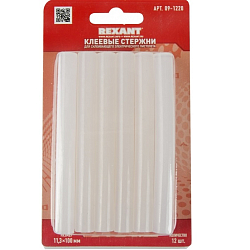 Клеевые стержни REXANT, Ø11 мм, 100 мм, прозрачные, 12 шт., блистер