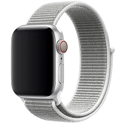 Нейлоновый ремешок на Apple Watch 38/40/41mm серо-белый