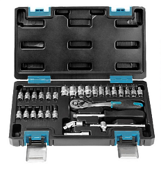 Набор торцевых головок SMARTBUY SBT-SSW-29P1 чёрный, синяя вставка (29 предметов)