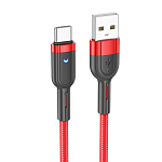 Кабель USB <-- > Type-C  1.0м HOCO U117 красный