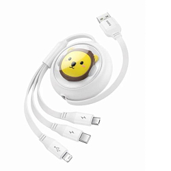 Кабель USB/Type-C <--> Lightning/Type-C/microUSB  1.1м BASEUS CB000063 Leo, белый