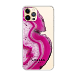 Задняя накладка GRESSO для iPhone 12 Pro. Коллекция "Drama Queen". Модель "Magenta Agate"