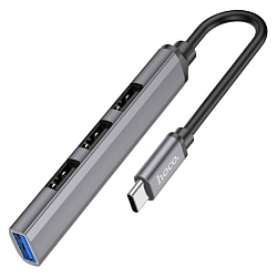 USB-Хаб Type-C HOCO HB26 4USB (m) USB3.0 серый