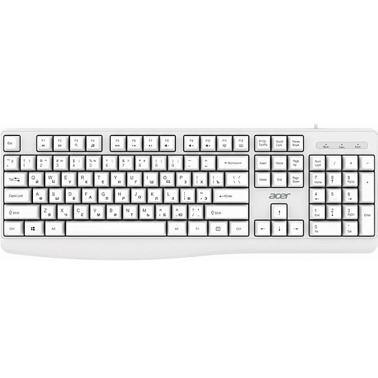 Клавиатура ACER OKW301 белый USB (ZL.KBDCC.01B)
