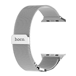 Металлический ремешок HOCO AS101 для APPLE Watch 42/44/45/49mm Milan double-section loop magnetic Silver