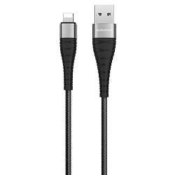 Кабель USB <--> Lightning  1.0м BOROFONE BX32 Munificent в переплёте, чёрный