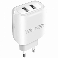 Сетевое ЗУ 2USB 2.1A WALKER WH-27 блочок, белое