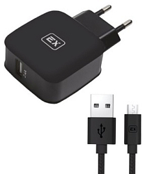 Сетевое ЗУ 1USB 2.4A EXPLOYD EX-Z-616, SONDER microUSB, черный, QC3.0