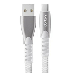 Кабель USB <--> Type-C  1.0м DORTEN DN304100 Flat Series Белый