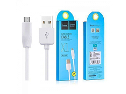 Кабель USB <--> microUSB  2.0м HOCO X1 Rapid series белый