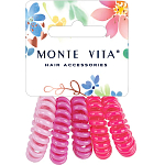 Резинки для волос НАБОР 5 шт, диаметр 3 см, пружинка, оттенки розового MONTE VITA 457060