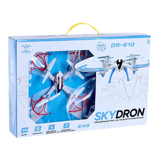 Квадрокоптер р/у SKYDRONE, работает от аккумулятора, цвет красный