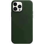 Задняя накладка LEATHER CASE Magsafe для iPhone 15 Pro Green (с LOGO)
