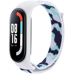 Нейлоновый ремешок AKSBERRY для Xiaomi Mi Band 4/5/6/7 белый камуфляж