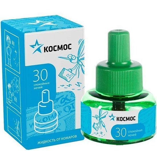 Жидкость от комаров для фумигатора КОСМОС KOC_GH325, 30 ночей. Без запаха.