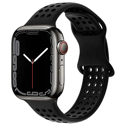Силиконовый ремешок HOCO WA08 Flexible для APPLE Watch 42/44/45/49mm, чёрный