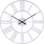 Часы настенные РУБИН "Классика" из металла, d=40 см, открытая стрелка, белый с серебром (4004-003)