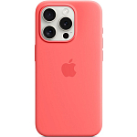 Силиконовый чехол SILICONE CASE MagSafe для iPhone 15 Pro №10 Guava (АНИМАЦИЯ в цвет чехла)