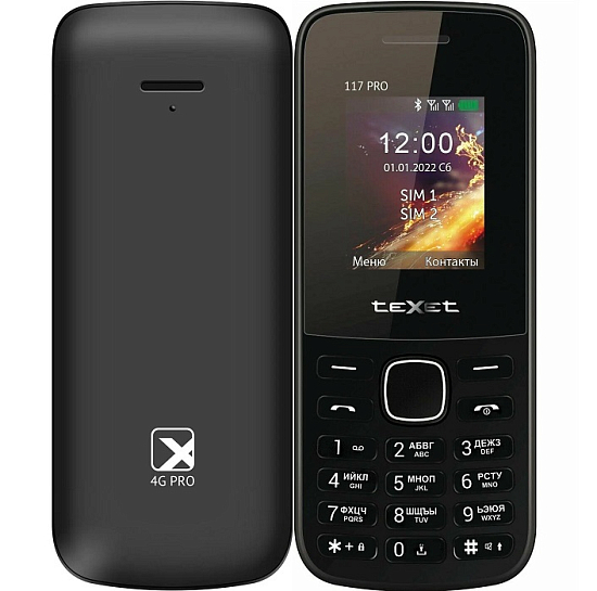 Телефон TEXET TM-117 4G Pro Black