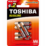 Элемент питания TOSHIBA LR03 Red BL-6 (6/72/576)