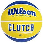 Мяч баскетбольный WILSON Clutch 285, WTB14198XB06, размер 6, резина, сине-жёлтый