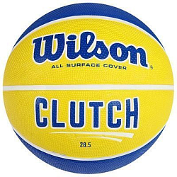 Мяч баскетбольный WILSON Clutch 285, WTB14198XB06, размер 6, резина, сине-жёлтый