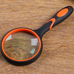 Лупа классическая, прорезиненный корпус 5х, d=7,5см, микс  3098118