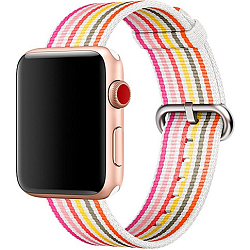 Нейлоновый ремешок  NONAME для Apple Watch 42mm белый в разноцветную полосу