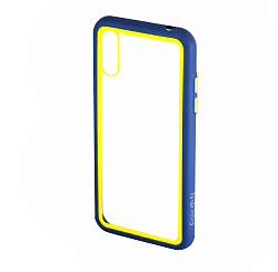 Задняя накладка FAISON для SAMSUNG Galaxy A01, F06, imagine, глянцевый, синий, силиконовые края