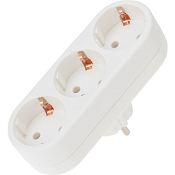 Тройник REXANT 11-1079-2, 16А, с/з, белый (2 шт./уп.)