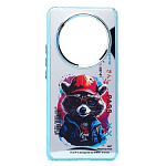 Задняя накладка PC092 для Honor X9b (енот) (transparent)