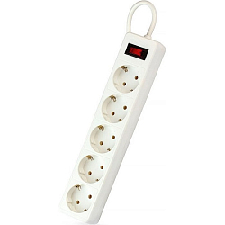 Сетевой фильтр  1.8м SMARTBUY One (SBSP-18-W), 5 розеток, белый