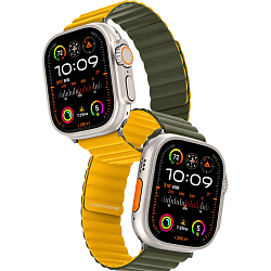 Ремешок KEEPHONE IBAND Magnetic Snap для Apple Watch 45/46/49 мм жёлто-зелёный