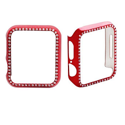 Чехол ISA для Apple Watch 38mm красный с бриллиантом