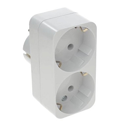 Тройник ФОТОН АМ 16-2Е 2гн. 16A с/з белый