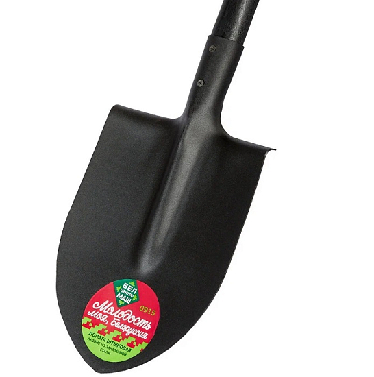 Лопата штыковая БЦМ 0915-ч МОЛОДОСТЬ МОЯ, 220х290х1280 мм, деревянный черенок