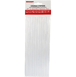 Клеевые стержни REXANT, Ø7 мм, 200 мм, прозрачные, 10 шт.