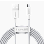 Кабель USB <--> microUSB  2.0м BASEUS Superior Series белый (CAMYS-A02)
