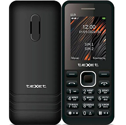 Телефон TEXET TM-119 черный с ЗУ