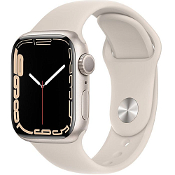 Часы Apple Watch Series 7 Nike+ GPS, 41 мм, (MKMY3) Starlight, Sport Band (LL)