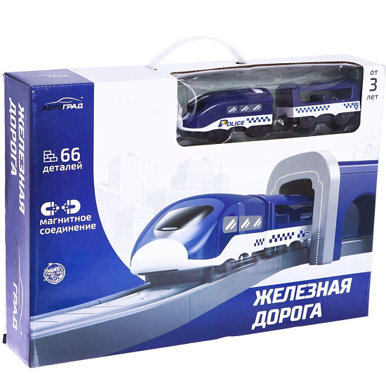 Железная дорога Автоград «Экспресс», 66 деталей, работает от батареек, подходит для деревянных железных дорог 6904737