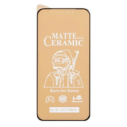 Противоударное стекло CERAMIC для iPhone 12/12 Pro матовое (тех. пак)